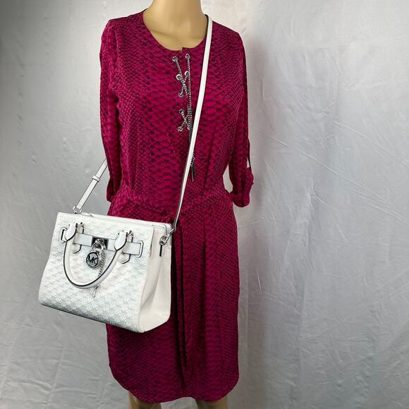 Michael Kors 35T4SHMS5C Hamilton Small Logo Embossed Washed - Picture 1 of 11